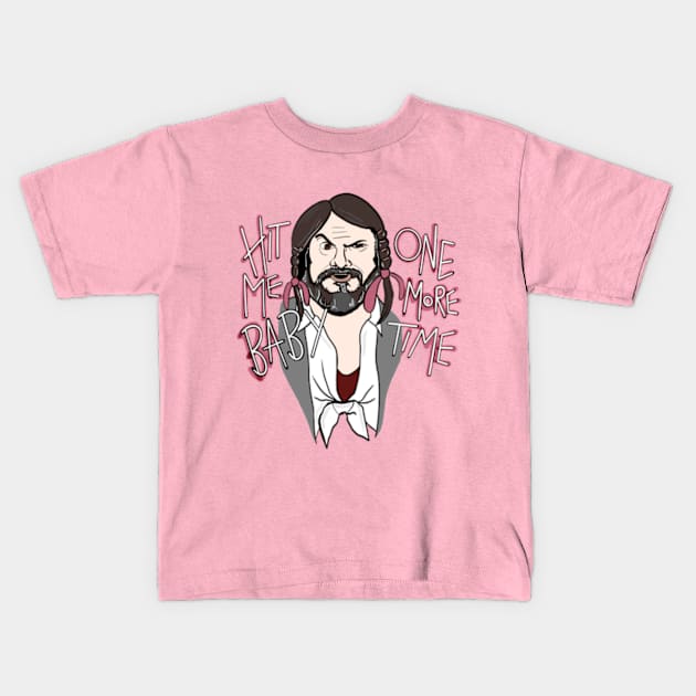 Jack Black Tenacious D Baby One More Time Music Mashup Kids T-Shirt by Jamie Collins